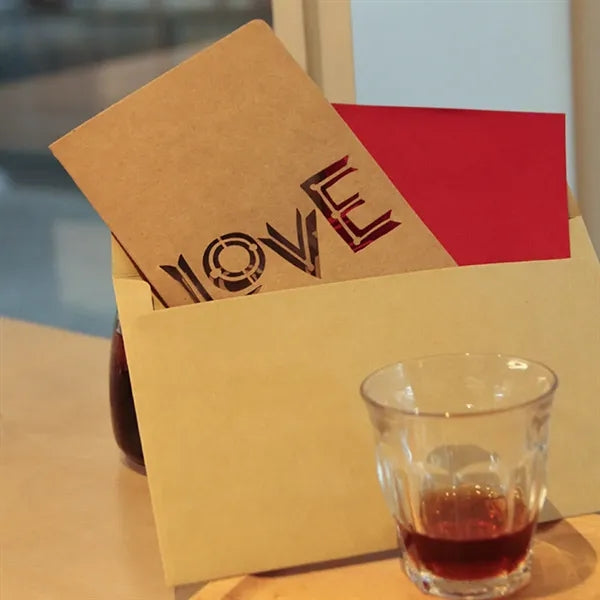 Anniversary kraft DIY envelopes hollow out greeting cards