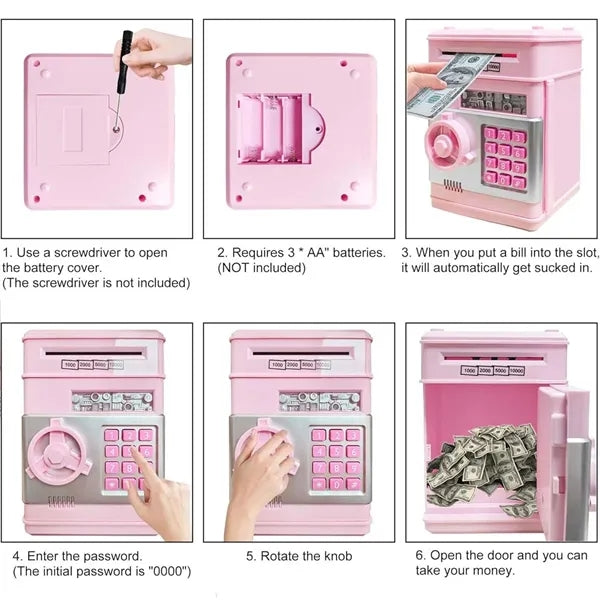 Kids toys electronic password cash coin can piggy bank