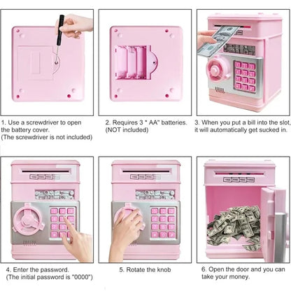 Kids toys electronic password cash coin can piggy bank