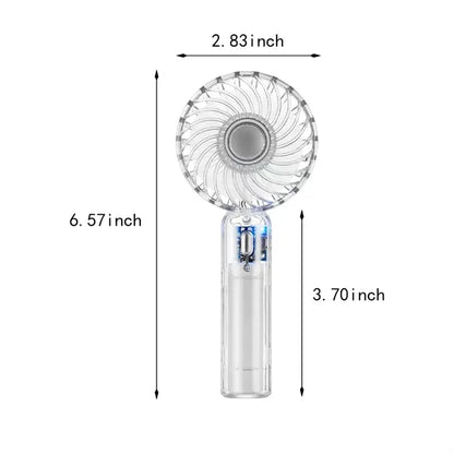 Outdoor travel mini portable handheld transparent USB fan