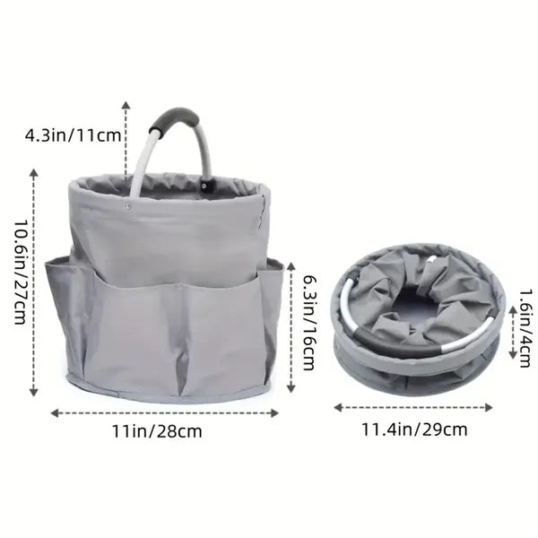 Foldable Outdoor Multi-Pocket Storage Basket with Handles