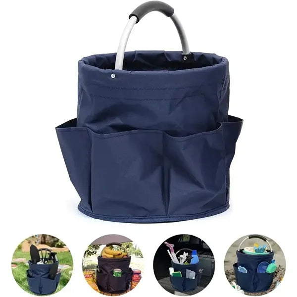 Foldable Outdoor Multi-Pocket Storage Basket with Handles