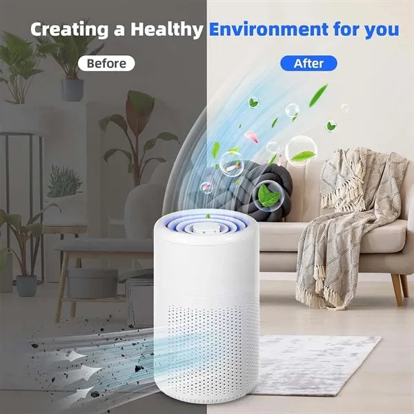 Portable desktop bedroom home air purifier filter cleaner