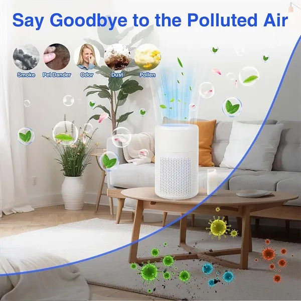 Portable desktop bedroom home air purifier filter cleaner