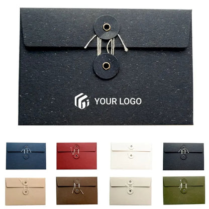 Invitation greeting cards string tie closure paper envelopes
