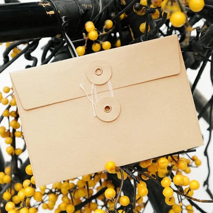 Invitation greeting cards string tie closure paper envelopes