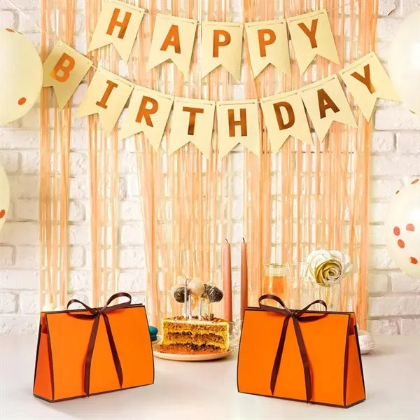 Birthday wedding gift wrapping box paper bag with ribbon