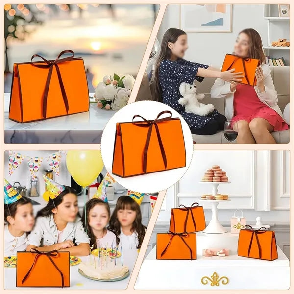 Birthday wedding gift wrapping box paper bag with ribbon