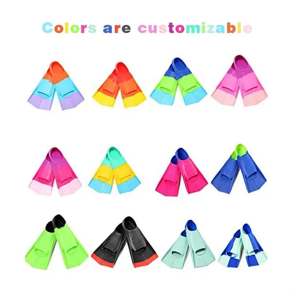 Kids adults comfortable silicone flippers swim training fins