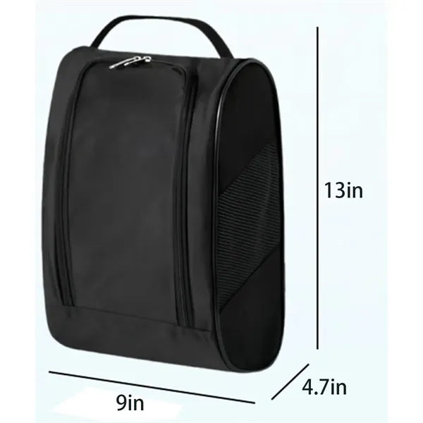 Golf Zippered Breathable Shoe Bag With Buckle Handle