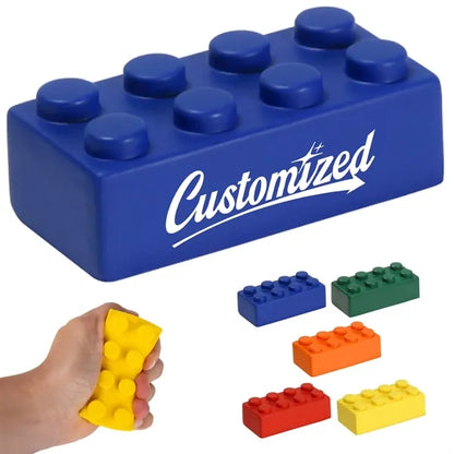 Building Block Shaped PU Stress Reliever with Logo