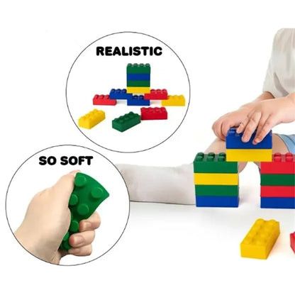 Building Block Shaped PU Stress Reliever with Logo