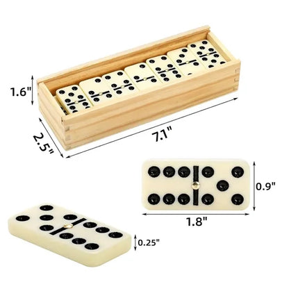 28 Piece Dominoes Game Set with Wooden Storage Box