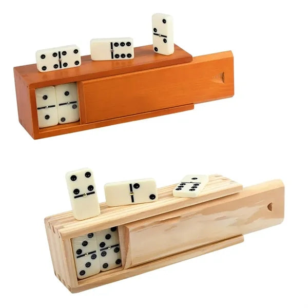 28 Piece Dominoes Game Set with Wooden Storage Box