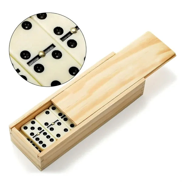 28 Piece Dominoes Game Set with Wooden Storage Box