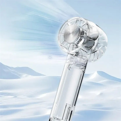 Transparent 3 speed travel beach cooling handheld turbo fan