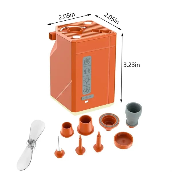 Portable camping light fan swimming ring mattress air pump