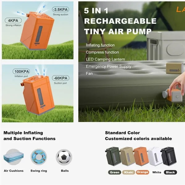 Portable camping light fan swimming ring mattress air pump