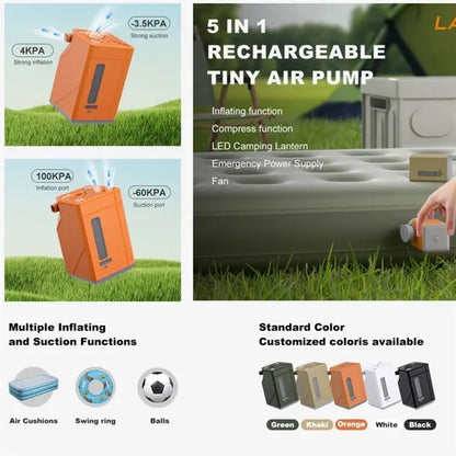 Portable camping light fan swimming ring mattress air pump