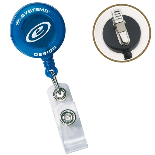 Round Secure-A-Badge Reel with Alligator Clip