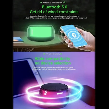 Mini TWS pairing car bluetooth speaker with colorful lights