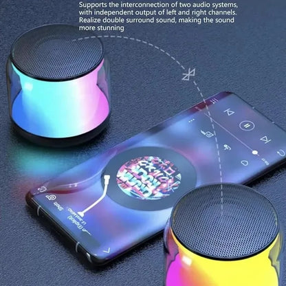 Mini TWS pairing car bluetooth speaker with colorful lights
