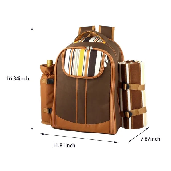 Large capacity portable camping picnic organizer backpack