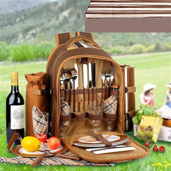 Large capacity portable camping picnic organizer backpack