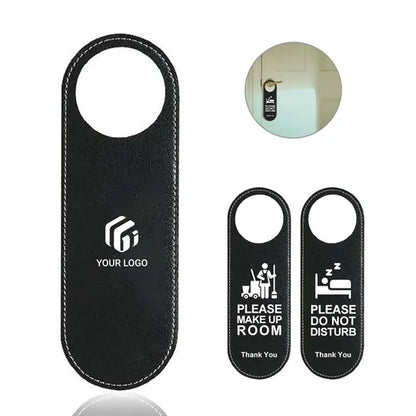 Spa hotel meeting pu leather do not disturb door hanger sign