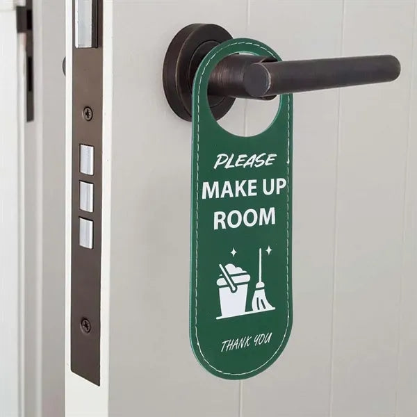 Spa hotel meeting pu leather do not disturb door hanger sign