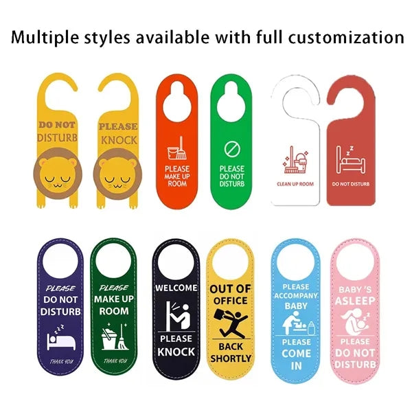 Spa hotel meeting pu leather do not disturb door hanger sign