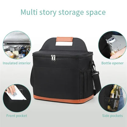 Large office picnic beach cooler box insulated lunch bag