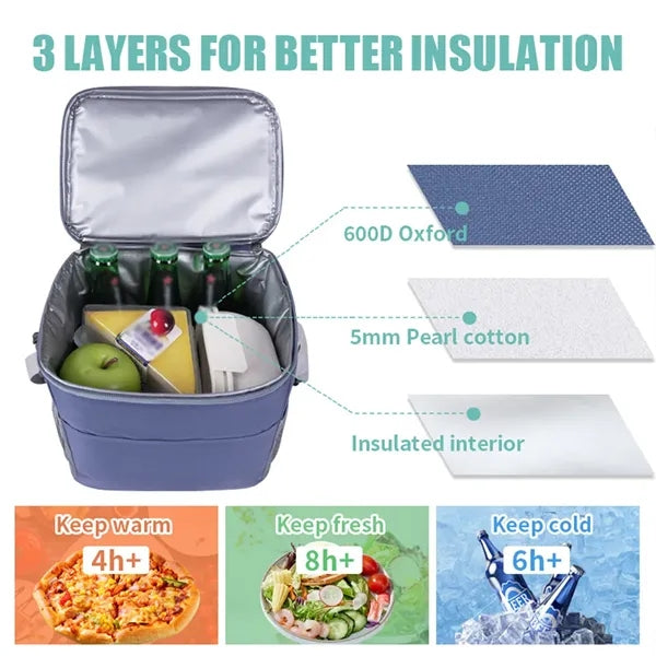 Large office picnic beach cooler box insulated lunch bag