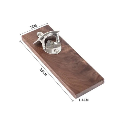 Wall Mounted Wooden Bottle Opener with Magnet Option