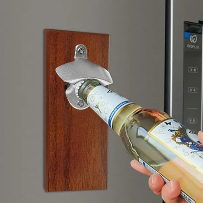 Wall Mounted Wooden Bottle Opener with Magnet Option