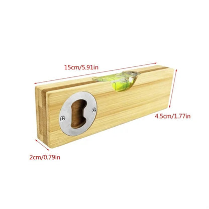 Bamboo Bottle Opener with Built-in Level