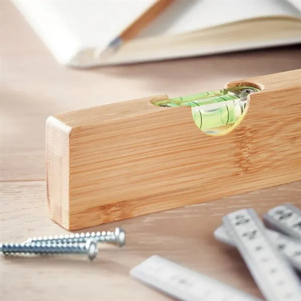 Bamboo Bottle Opener with Built-in Level