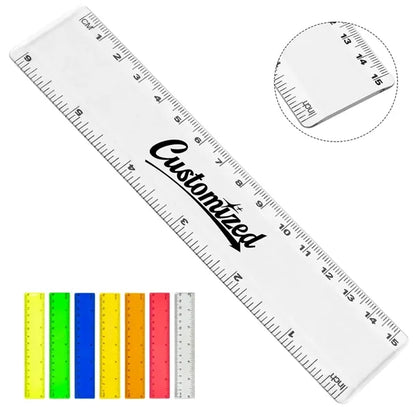 6'' Customizable Dual Scale Plastic Ruler School Promotions