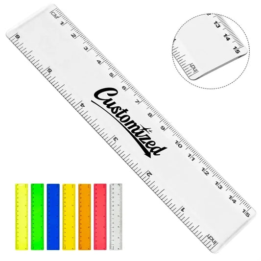 6'' Customizable Dual Scale Plastic Ruler School Promotions