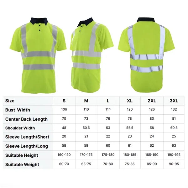 Reflective Safety Polo Workwear Quick-Dry T-Shirt Clothes