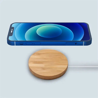 15W Bamboo MagSafe Wireless Charger with Type-C Input