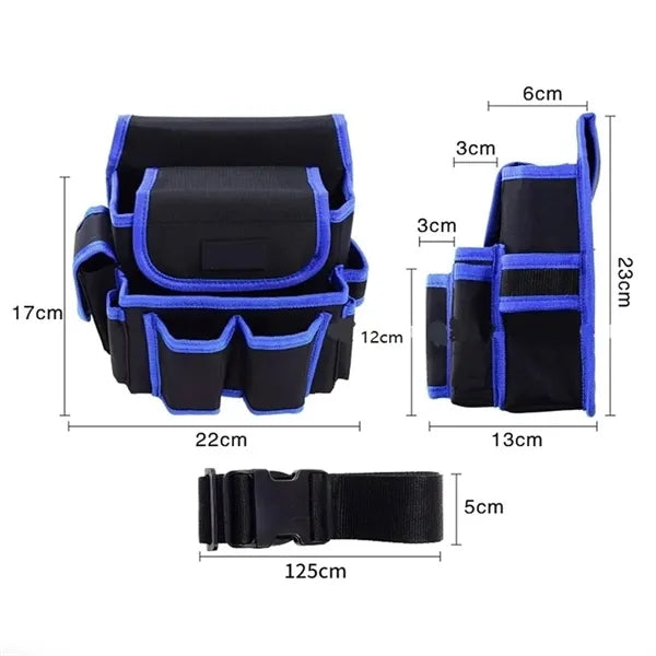 Durable Multi-Pocket Work Belt Tool Pouch Waist Bag