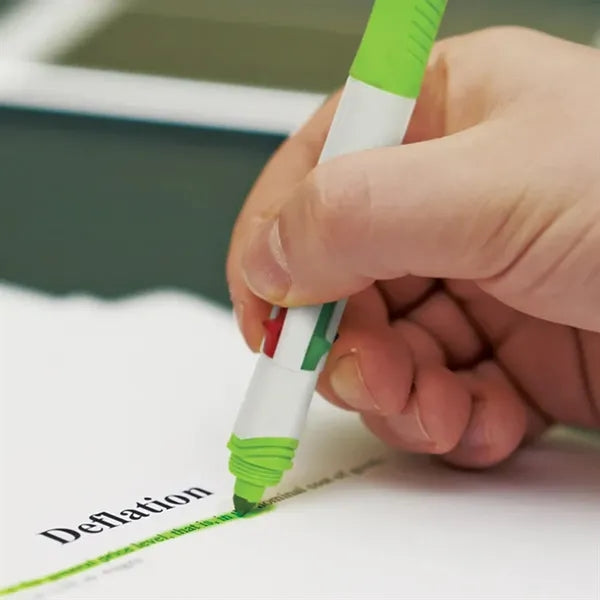 Dual Tip Highlighter Ballpoint Pen