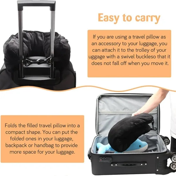 Travel Pillow Stuffable With Clothes