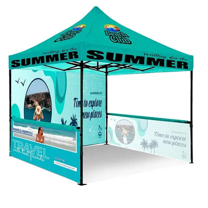 Steel Frame Tent Kit With Full Back & 2 Half Side Wall