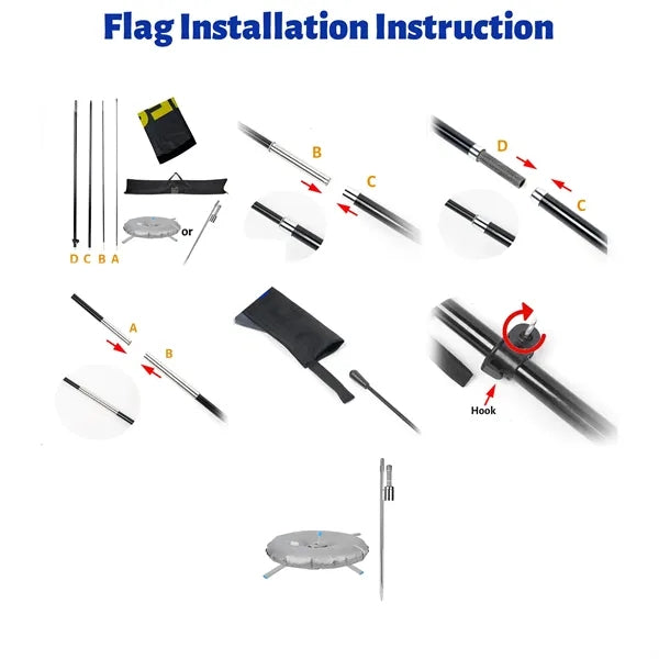 9' Feather Flag Kit Double Sided With Cross Base