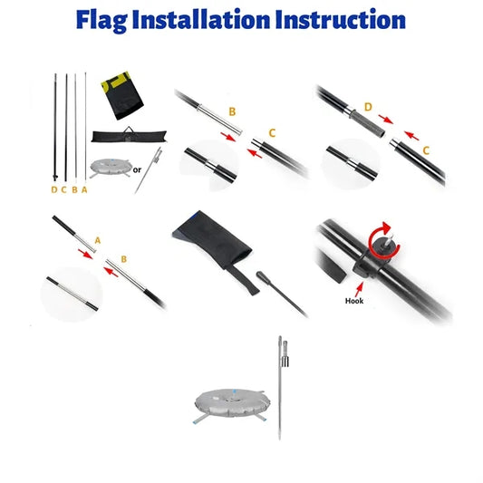 9' Feather Flag Kit Double Sided With Cross Base