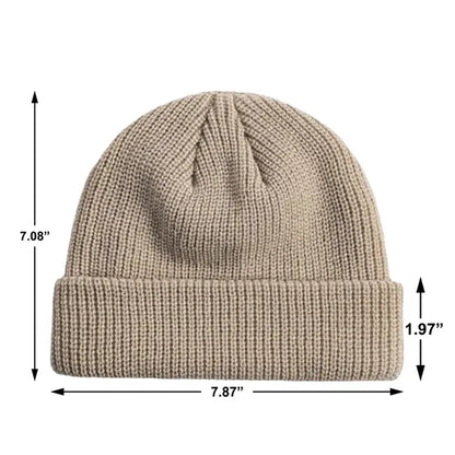 Warm Soft Knitted Beanie Hat Solid Color