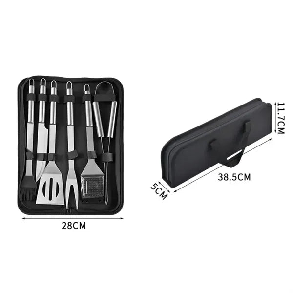 5 Piece Stainless Steel BBQ Tool Set with Carry Case