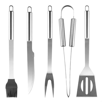 5 Piece Stainless Steel BBQ Tool Set with Carry Case